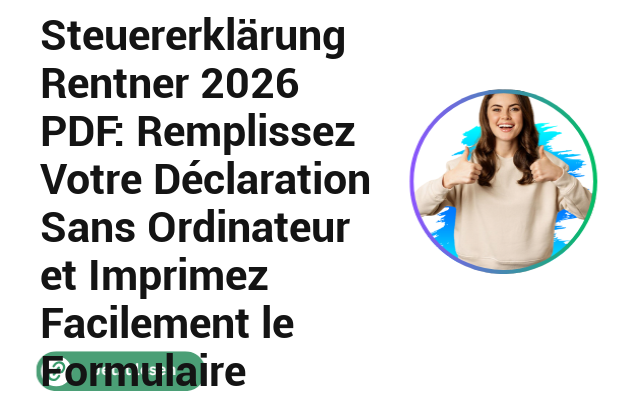 Steuererkl&auml;rung Rentner 2026 PDF: Remplissez Votre D&eacute;claration Sans Ordinateur et Imprimez Facilement le Formulaire
